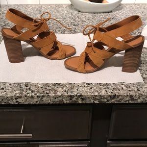 Sarto Lace Up Block Heel Sandal